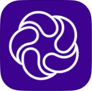 ParentVUE icon, featuring a while swirl on a purple background.